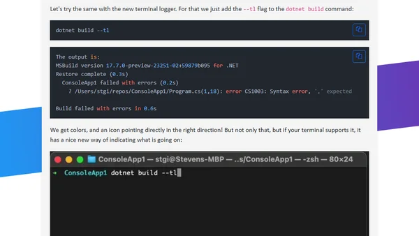 New Terminal logger for .NET 8