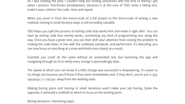 Boring Iterations. Interesting Steps.