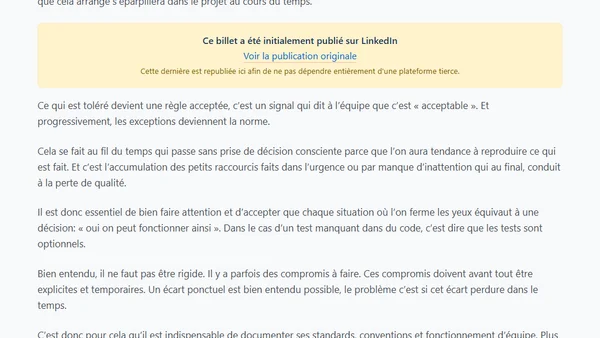 Ce que l’on tolère devient un nouveau standard d’entreprise
