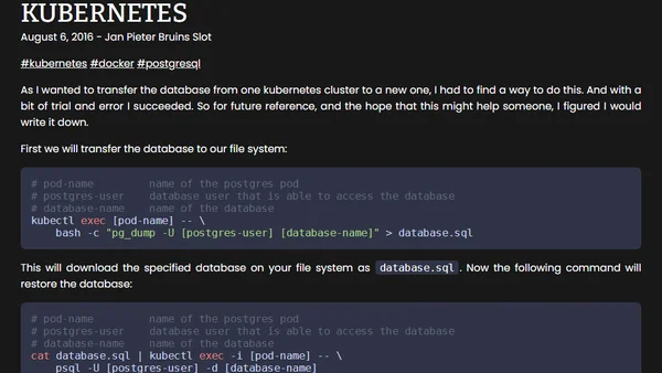 How to restore a PostgreSQL database on Kubernetes