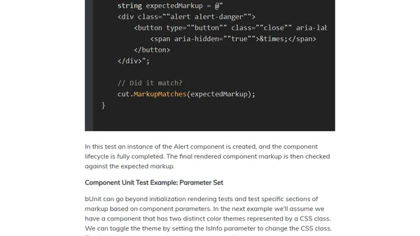 Blazor Component Testing