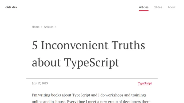 5 Inconvenient Truths about TypeScript