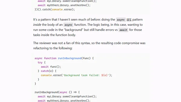 ProTip™: Async/Await IIFEs for Background Tasks