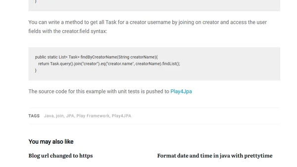 Join example for JPA finder