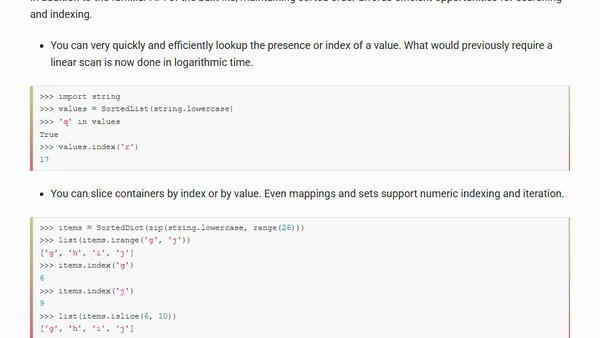 Python Sorted Collections