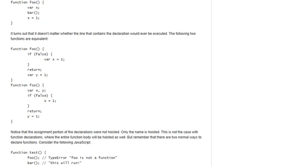 JavaScript Scoping and Hoisting