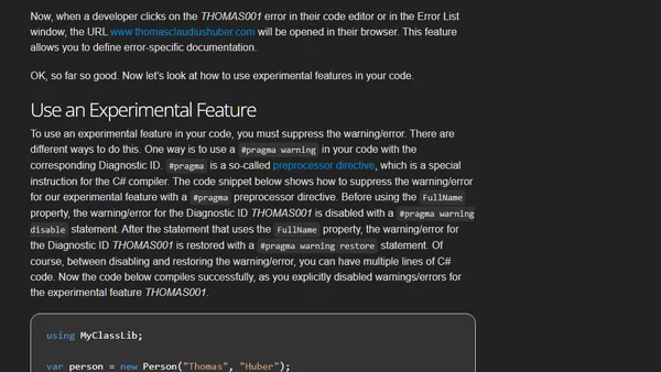 C# 12: The Experimental Attribute