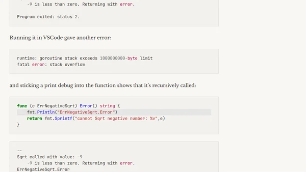Learning Golang (some rough notes) - S01E06 - Errors