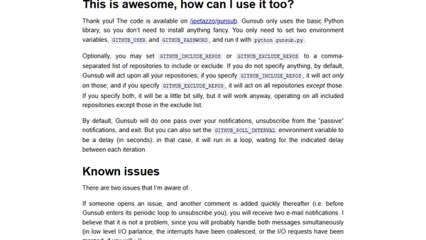 Gunsub: keep your GitHub notifications under control