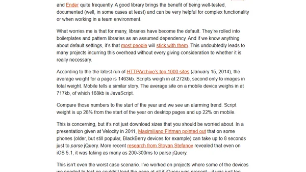 Smart Defaults: On Libraries & Frameworks