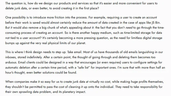 Design Patterns that Encourage Junk Data