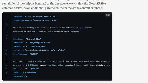 SharePoint 2010 & PowerShell: Site Collections