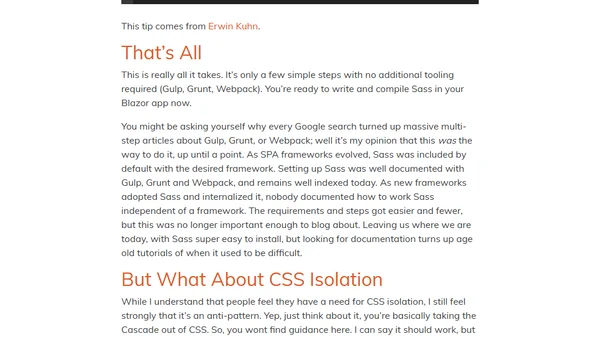 Setting Up Sass with Blazor