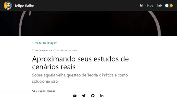 Aproximando seus estudos de cenários reais