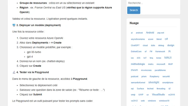 Azure AI - Créer son premier service Azure OpenAI et le tester via le portail
