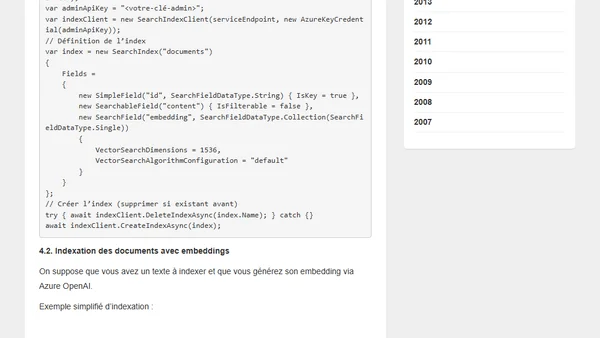 Azure AI - Comprendre les embeddings et les bases vectorielles de Azure AI Search