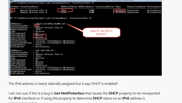IPv6, DHCP and Get-NetIPInterface - DHCP State can be WRONG!