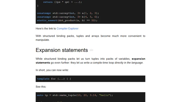 C++ Templates: How to Iterate through std::tuple: C++26 Packs and Expansion Statements