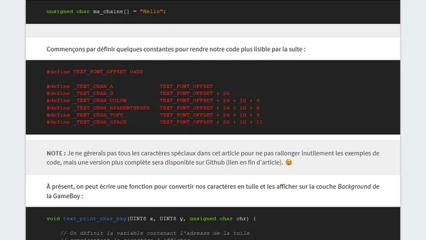 Développement GameBoy #11 : Gérer et afficher du texte