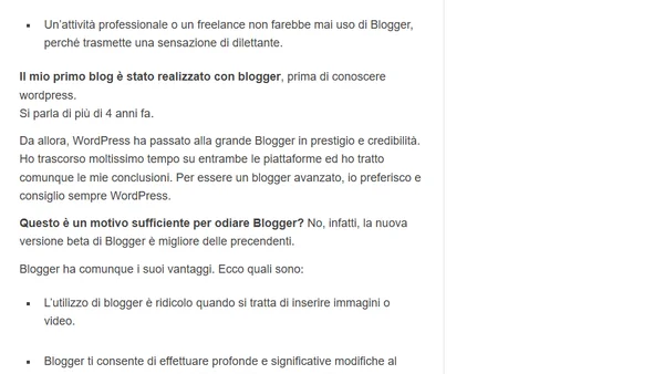Blogger è davvero una piattaforma così scarsa?