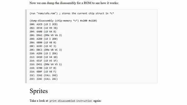 CHIP-8 in Common Lisp: Disassembly