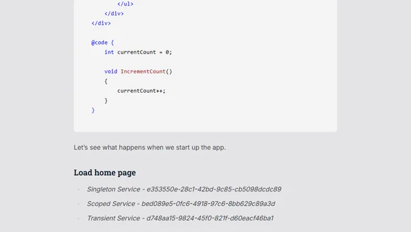Service Lifetimes in Blazor