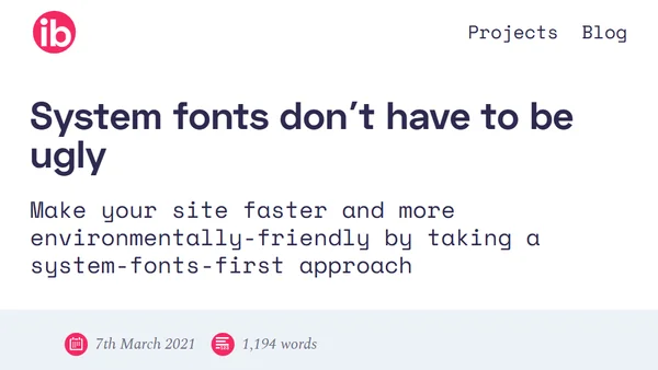 System fonts don’t have to be ugly