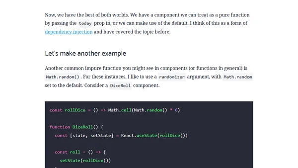 Never Call <code>new Date()</code> Inside Your Components