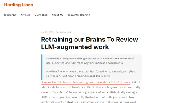 Retraining our Brains To Review LLM-augmented work