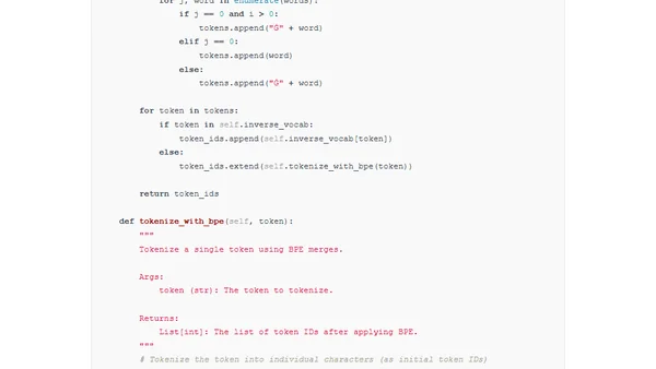 Implementing A Byte Pair Encoding (BPE) Tokenizer From Scratch