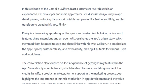 Plinky and being featured on the AppStore with Joe Fabisevich