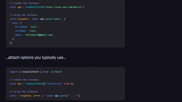 Quality of life improvements for zlFetch