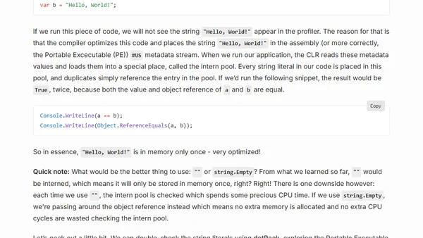 Exploring memory allocation and strings