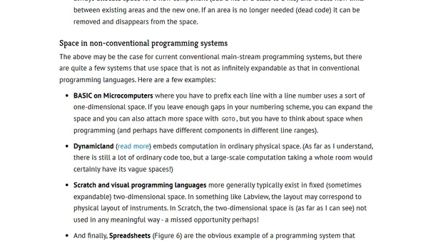 Where programs live? Vague spaces and software systems