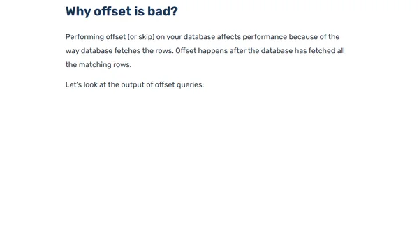 Why You Should Avoid Offset in Your DB Queries