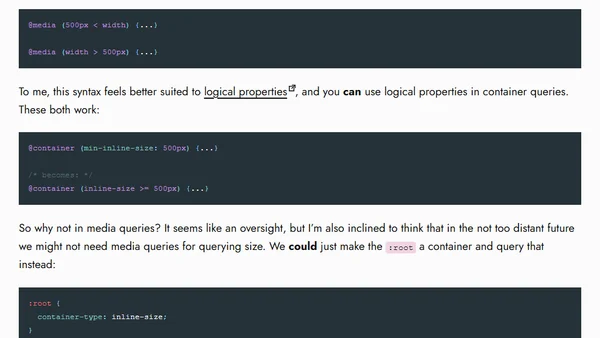 Logical Properties in Size Queries