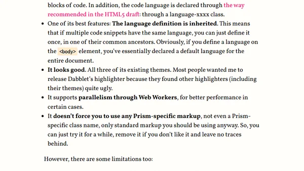 Introducing Prism: An awesome new syntax highlighter