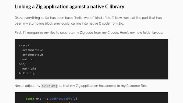 A Simple Example of Calling a C Library from Zig