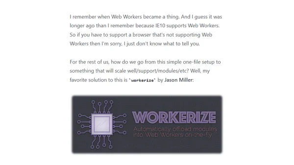 Speed up your App with Web Workers