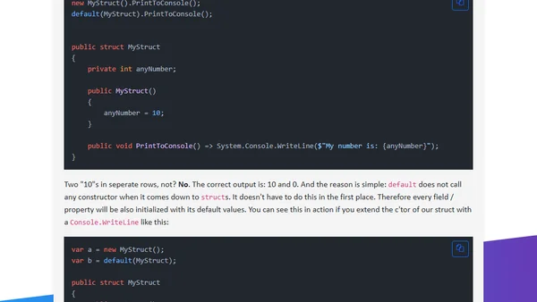 default(MyStruct) vs new MyStruct() - what is the difference?