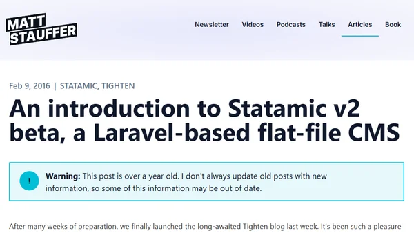 An introduction to Statamic v2 beta, a Laravel-based flat-file CMS