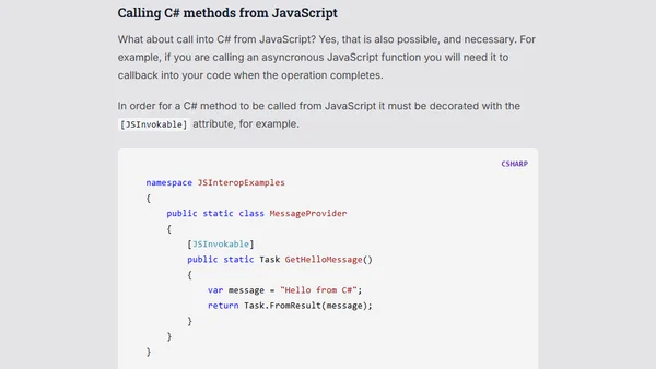 Blazor Bites - JavaScript Interop