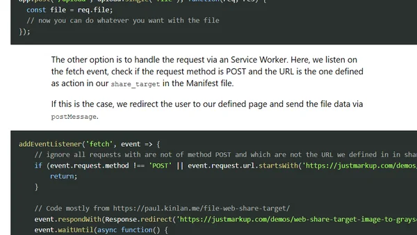 Share images to your website using the Web Share Target API