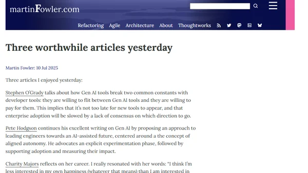 Three worthwhile articles yesterday