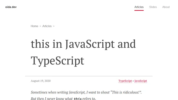 this in JavaScript and TypeScript