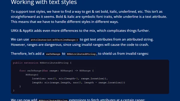 Building a rich text editor for UIKit, AppKit and SwiftUI