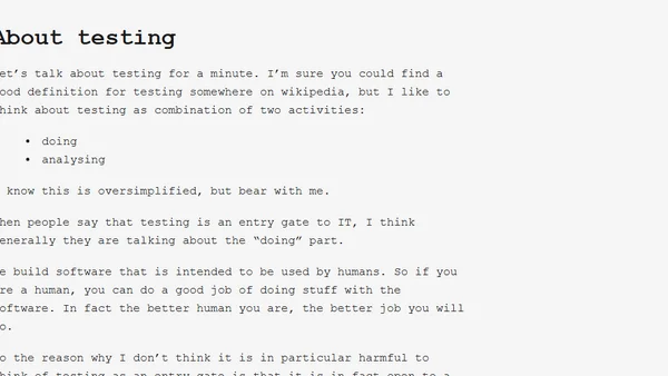Testing as an entry gate to IT