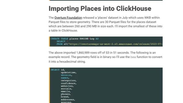 Enhancing ClickHouse's Geospatial Support