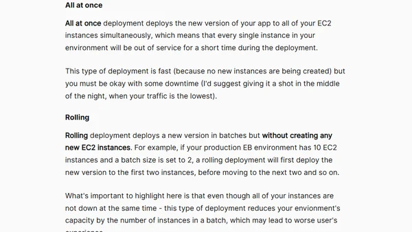AWS Made Simple: Elastic Beanstalk deployment policies