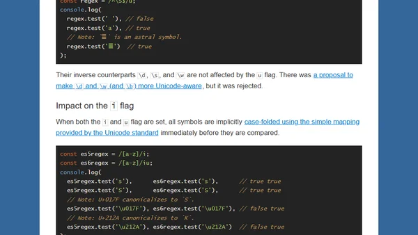 Unicode-aware regular expressions in ES2015